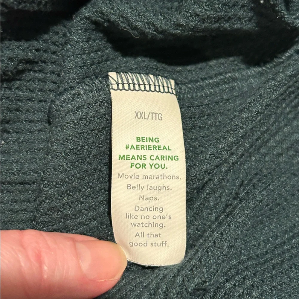 Aerie Teal Knit Cargp Pants - Picture 6 of 6